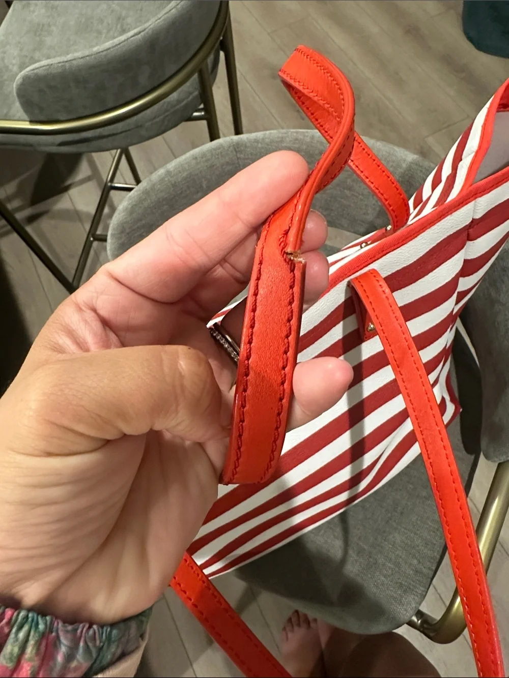 Kate Spade Red and white large tote bag